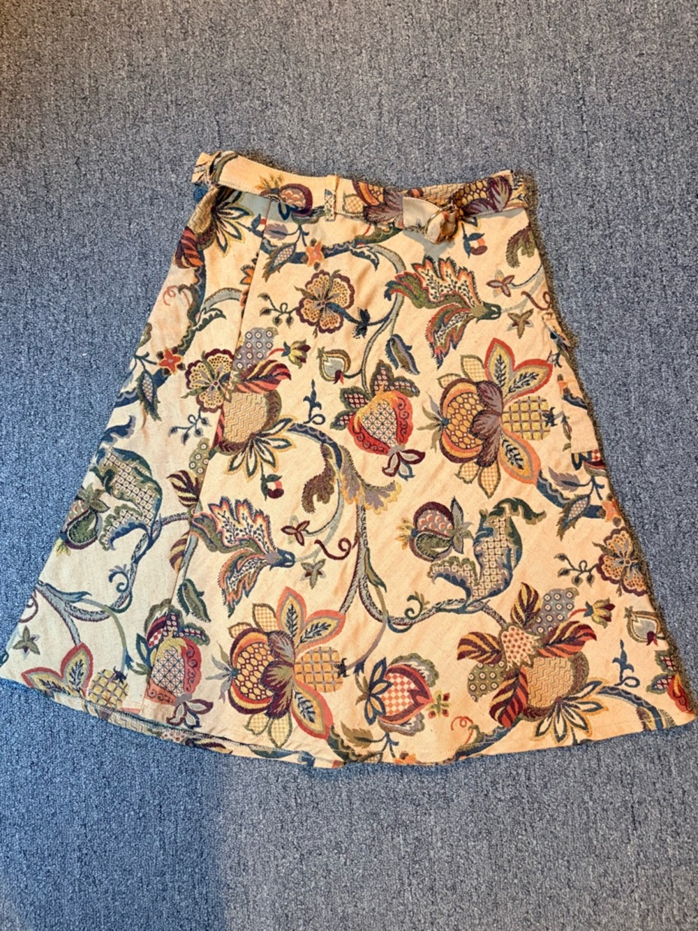 Corey Lynn Calter Cream A-Line Skirt with Multicolor Floral Print